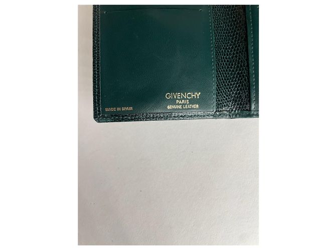 Vintage Givenchy Snake Emblossed Leather Wallet Green - view 6