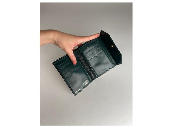 Vintage Givenchy Snake Emblossed Leather Wallet Green - view 7