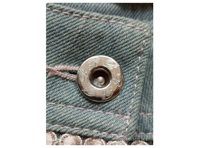 Pantaloncini in denim blu chiaro Blumarine con ricamo - vista 5