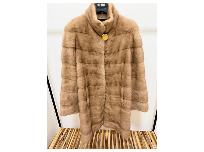 Autre Marque Abrigo de visón para mujeres Castaño - vista 2
