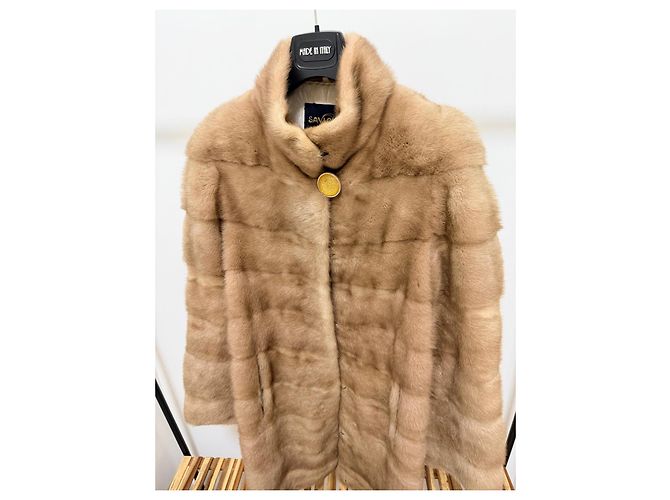 Autre Marque Abrigo de visón para mujeres Castaño - vista 3