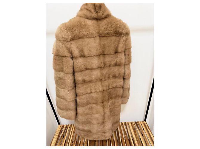 Autre Marque Abrigo de visón para mujeres Castaño - vista 4