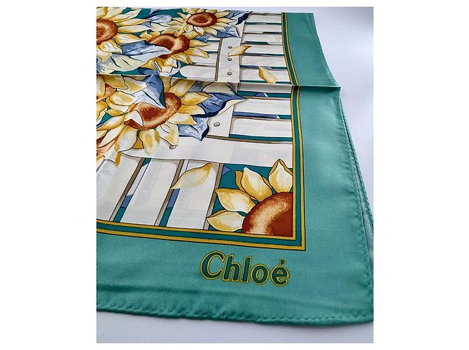 Chloé Paris: Gedichte in Seide – Vintage Blumen-Schal Mehrfarben - Ansicht 2
