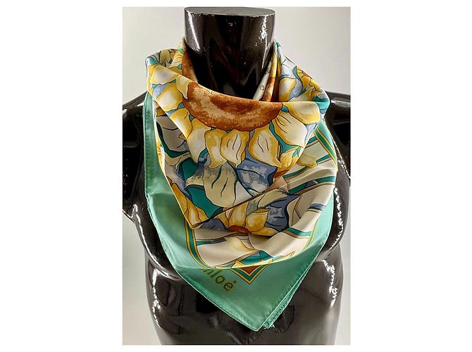 Chloé Paris: Gedichte in Seide – Vintage Blumen-Schal Mehrfarben - Ansicht 5