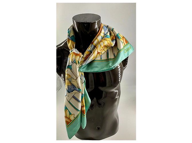 Chloé Paris: Gedichte in Seide – Vintage Blumen-Schal Mehrfarben - Ansicht 7