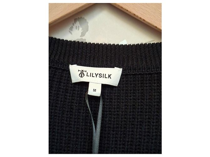 Autre Marque Black merino wool sweater LILYSILK - view 2