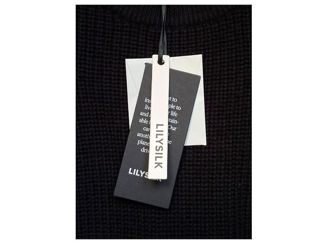 Autre Marque Black merino wool sweater LILYSILK - view 3