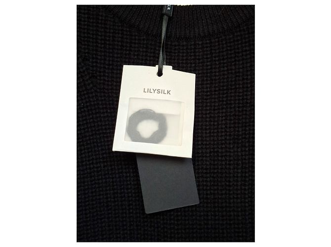 Autre Marque Black merino wool sweater LILYSILK - view 4