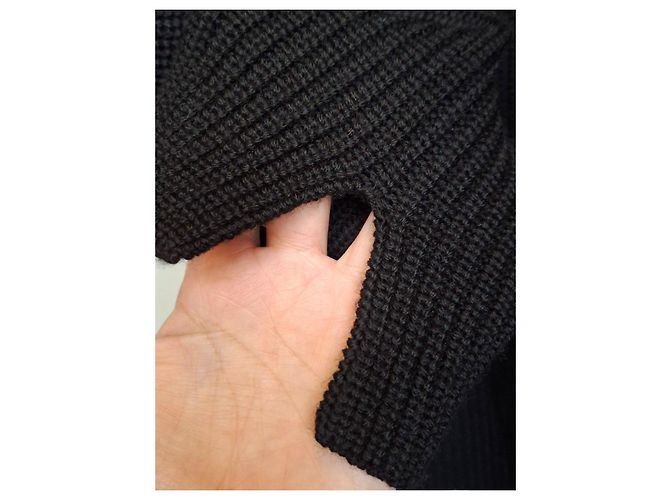 Autre Marque Black merino wool sweater LILYSILK - view 6