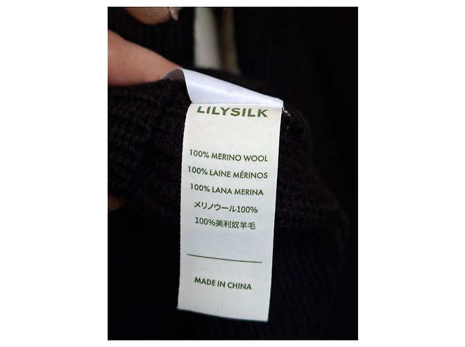 Autre Marque Black merino wool sweater LILYSILK - view 8