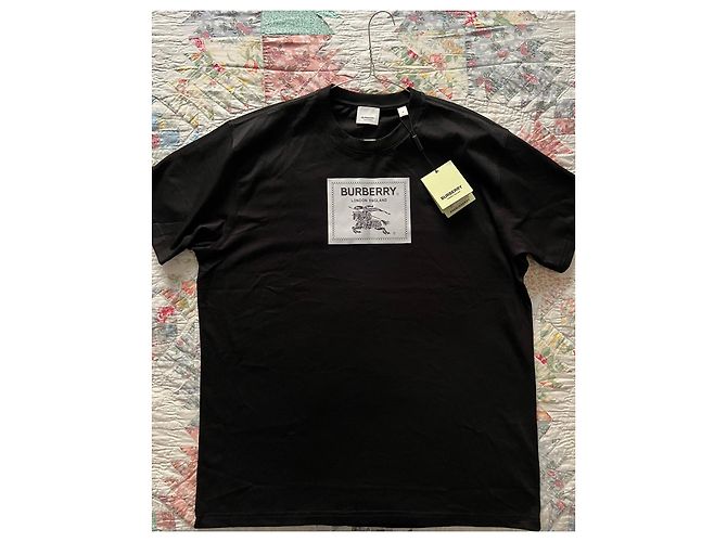 T-shirt Burberry nera in cotone Nero - vista 2