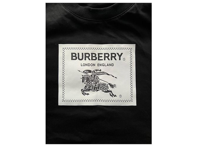 T-shirt Burberry nera in cotone Nero - vista 3