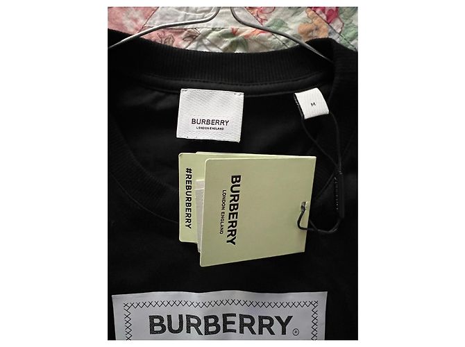 T-shirt Burberry nera in cotone Nero - vista 4