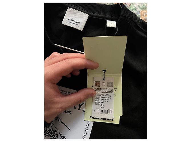 T-shirt Burberry nera in cotone Nero - vista 5