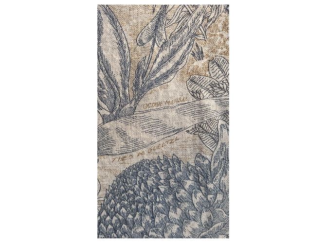 Sciarpa Hermès 'Faubourg Tropical' in cashmere Bianco Blu Beige - vista 3