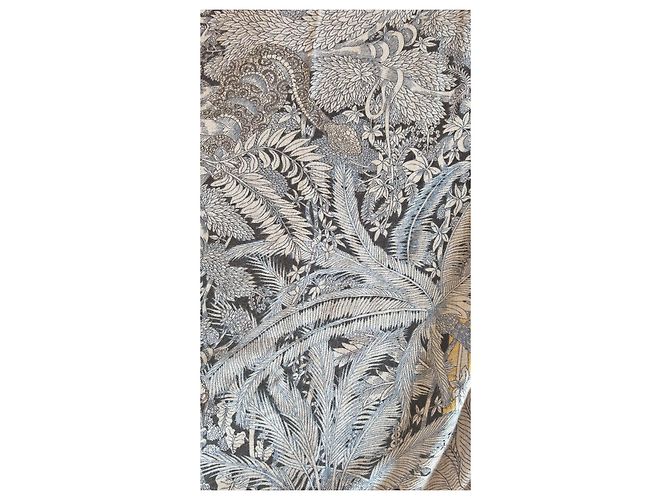 Sciarpa Hermès 'Faubourg Tropical' in cashmere Bianco Blu Beige - vista 9