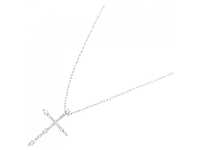 Autre Marque Damiani SIMBOLI 750 Weißgold-Diamant-Halskette Silber - Ansicht 2