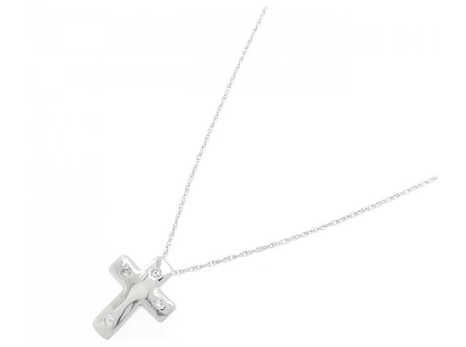 Autre Marque Collana con croce di diamante in oro bianco Au750 Argento - vista 2