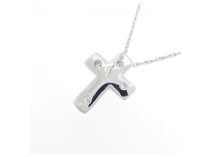 Autre Marque Collana con croce di diamante in oro bianco Au750 Argento - vista 3