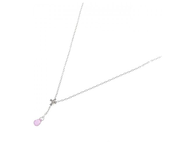 Autre Marque Au750 Saphir-Diamant-Halskette Silber - Ansicht 2