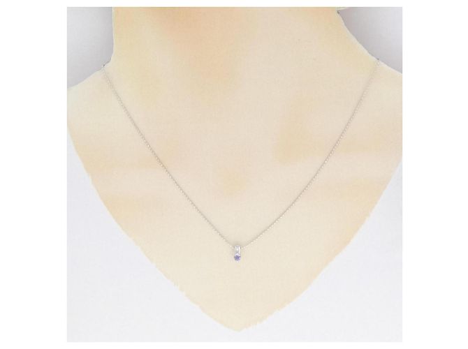 Autre Marque Collana in oro bianco Au750, tanzanite e diamante Argento - vista 6