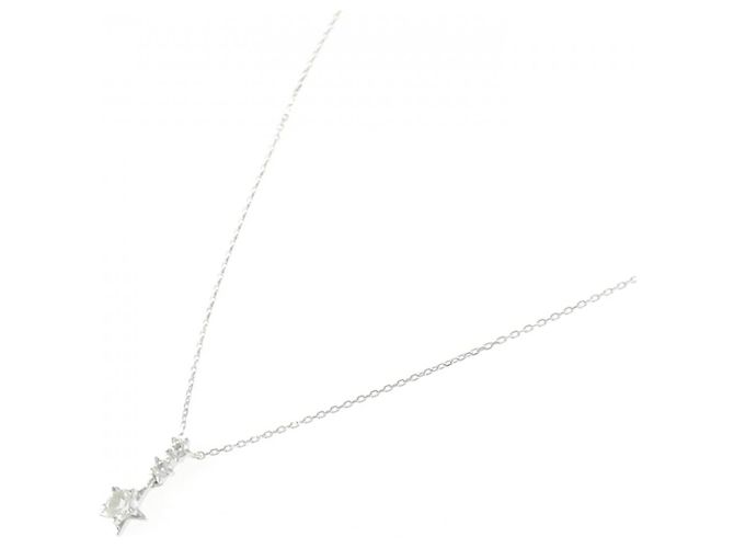 Autre Marque Colar Star Jewelry em Ouro Branco K10 com Pedra da Lua e Topázio Branco Prata - vista 2