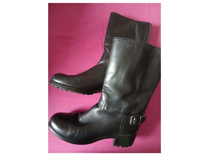 Prada Black Leather Heels Size 37 - view 2