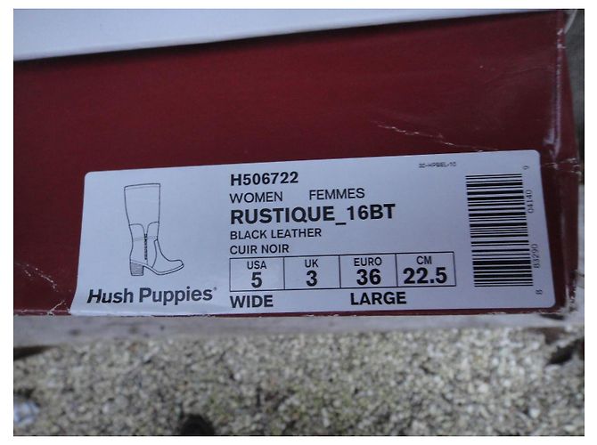 Autre Marque Botas Hush Puppies de cuero negro Talla 36 - vista 7