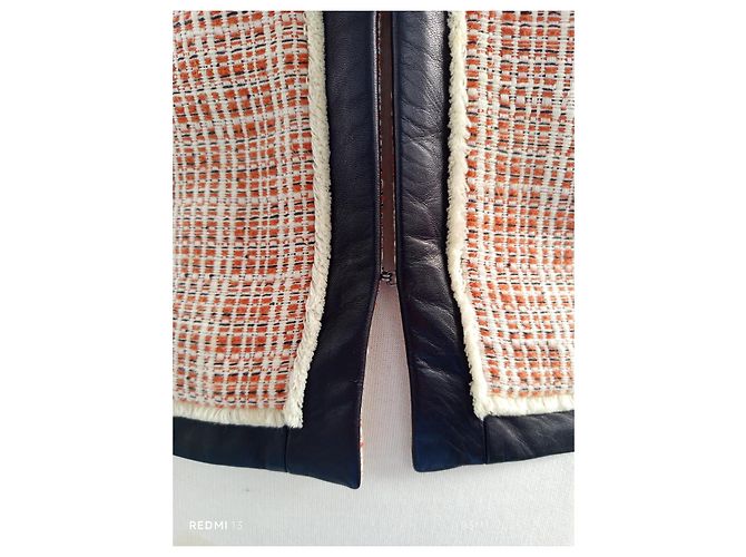 Giacca Barbara Bui in cotone lino e pelle Taglia 40 Multicolore - vista 3