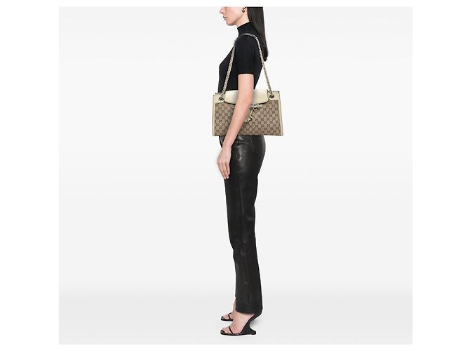 Borsa a spalla Emily grande in tela GG marrone Gucci Beige - vista 8