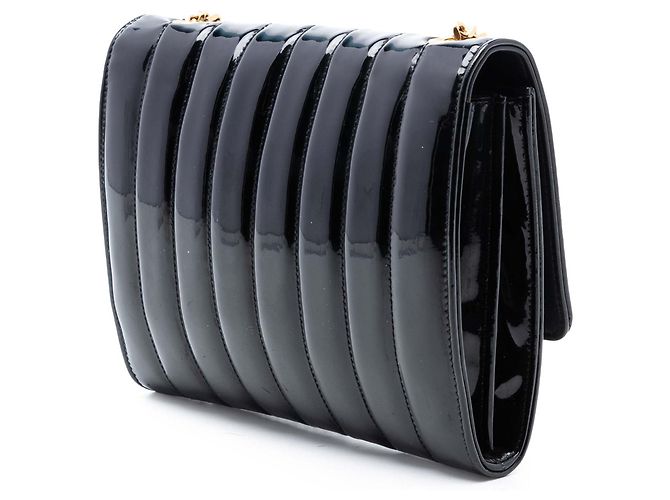 Crossbody Vicky medio in vernice nera di Saint Laurent Nero - vista 2
