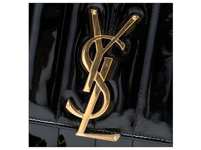 Crossbody Vicky medio in vernice nera di Saint Laurent Nero - vista 6