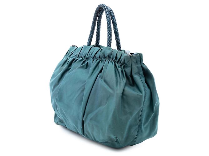Bow Borsa a mano in tessuto blu con fiocco Prada - vista 2