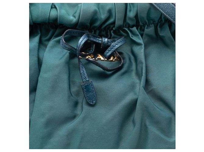 Bow Borsa a mano in tessuto blu con fiocco Prada - vista 6