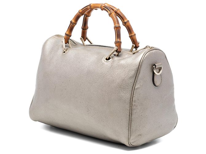 Bamboo Borsa Boston Shopper in pelle di vitello dorata Gucci con bambù medio D'oro - vista 2