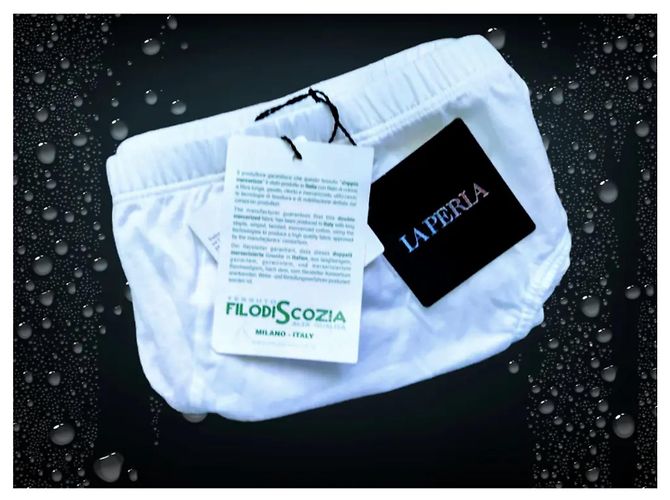 NOVO SLIP DE ROUPA ÍNTIMA XXL LA PERLA BRANCO ALGODÃO - vista 3