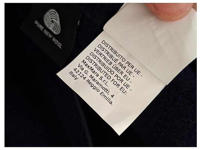 Max Mara Giacca corta in lana blu e nera Nero Blu scuro - vista 7