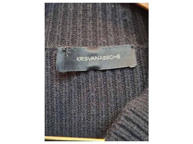Cárdigan negro Kris Van Assche en lana y algodón Azul marino - vista 2