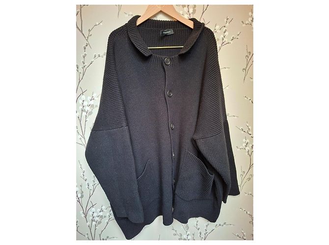 Cárdigan negro Kris Van Assche en lana y algodón Azul marino - vista 5