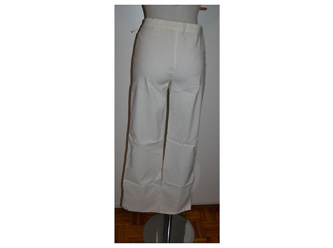 Calças brancas elásticas Moschino em viscose Branco - vista 3