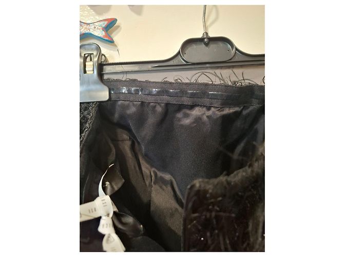 Autre Marque Abito bustier con piume e paillettes Nero - vista 6