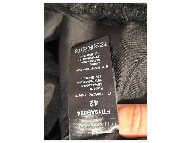 Autre Marque Abito bustier con piume e paillettes Nero - vista 9