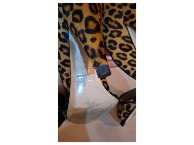 Sandali con tacco Miu Miu leopardati Nero Stampa leopardo - vista 12