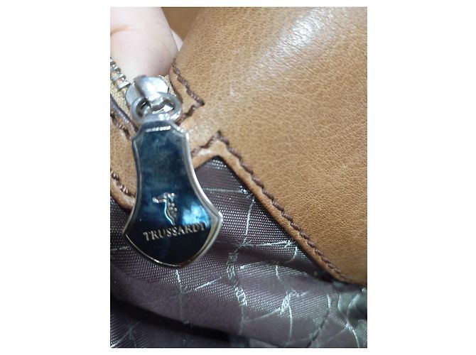 Borsa a mano in pelle Trussardi marrone - vista 12