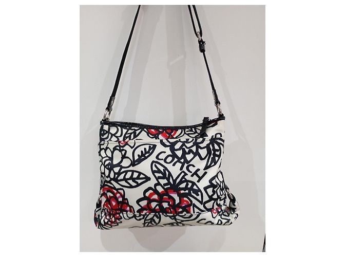 Borsa a spalla Coach con stampa floreale Nero Rosa Bianco Rosso - vista 2
