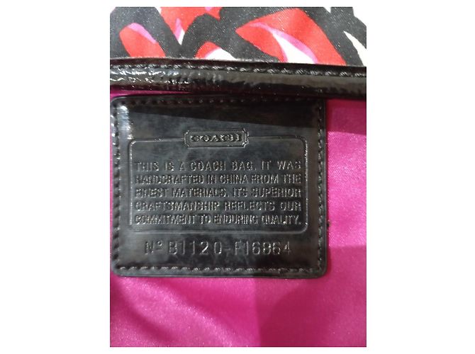 Borsa a spalla Coach con stampa floreale Nero Rosa Bianco Rosso - vista 8