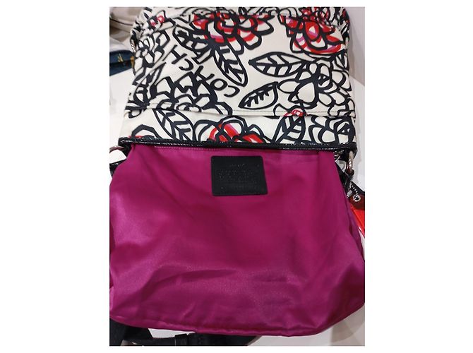 Borsa a spalla Coach con stampa floreale Nero Rosa Bianco Rosso - vista 9