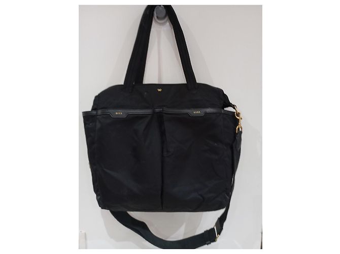 Borsa tote Anya Hindmarch nera in nylon Nero - vista 3