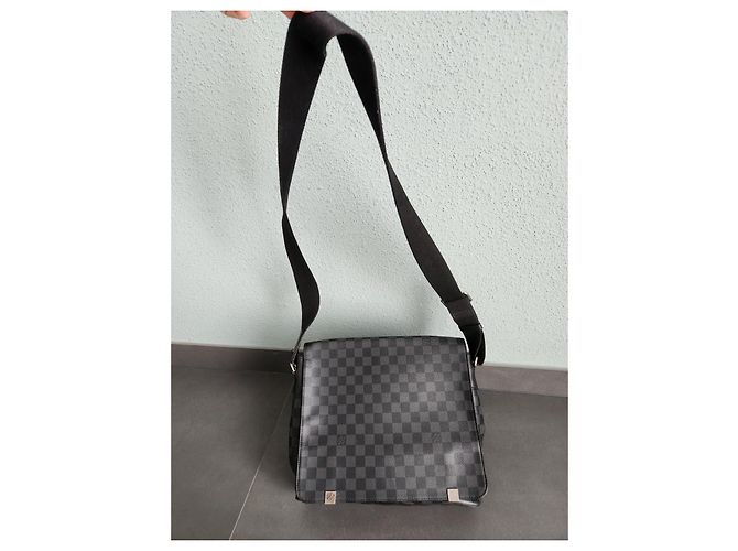 Louis Vuitton Borsa Saddle in pelle grigio scuro Grigio antracite - vista 2