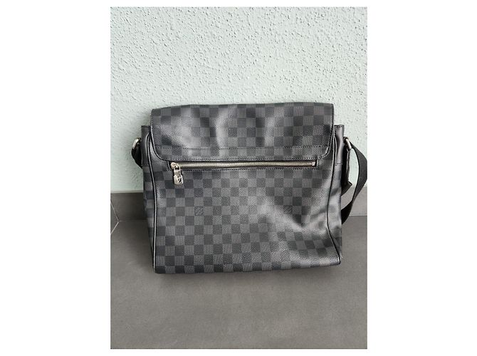 Louis Vuitton Borsa Saddle in pelle grigio scuro Grigio antracite - vista 3